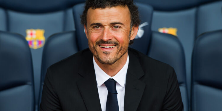 BARCELONA, SPAIN - MAY 21: Luis Enrique Martinez poses for the media during his official presentation as the new coach of FC Barcelona at Camp Nou on May 21, 2014 in Barcelona, Spain. (Photo by Alex Caparros/Getty Images)