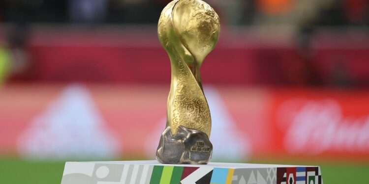 Soccer Football - Arab Cup - Final - Tunisia v Algeria - Al Bayt Stadium, Al Khor, Qatar - December 18, 2021 The Arab Cup trophy before the presentation REUTERS/Amr Abdallah Dalsh