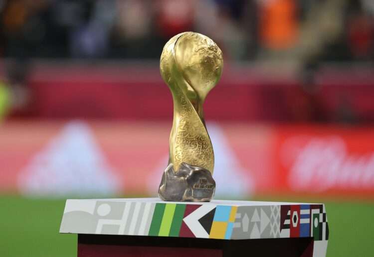 Soccer Football - Arab Cup - Final - Tunisia v Algeria - Al Bayt Stadium, Al Khor, Qatar - December 18, 2021 The Arab Cup trophy before the presentation REUTERS/Amr Abdallah Dalsh